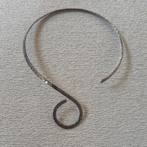 Sterling Silver Hammered Metal Choker Necklace w/Gift Box